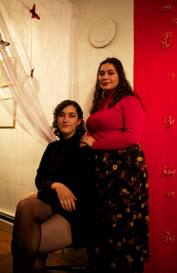 Grace Puffer (left) and Sarah Devoti (right) are both sophomore commercial phorography students. The pair created their own art show, For Your Love focusing on feminity, vulnerability and self-worth. 