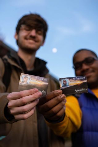 Senior Political Science major Jake Wallis (left) and senior Sustainable Development major Max Washington (right) said that being able to use their app cards as voter identification is, a great stride toward progress. AppCards will no longer be required for voter ID in the March primaries.