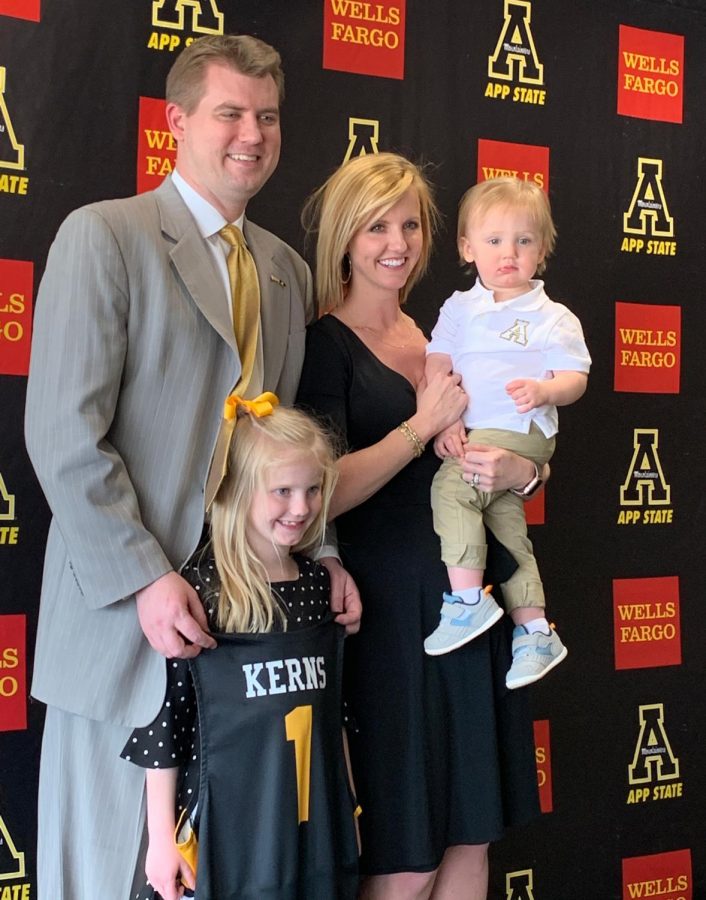 Dustin Kerns comes to App State with his wife Brittany, daughter Emory and son Riggs after spending the last two seasons at Presbyterian College.