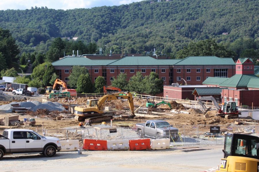 Construction continues on the site of the old Duck Pond Field on new residence halls. Both building 100 and 200 are scheduled to open in the fall 2020. 