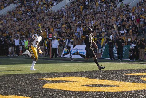 Junior wide receiver Jalen Virgil scores the first rushing touchdown of his career in the fourth quarter of App State’s 42-7 win over ETSU on Saturday.