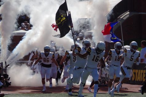 App State takes the field before its 56-41 win over Charlotte on Sept. 7.  