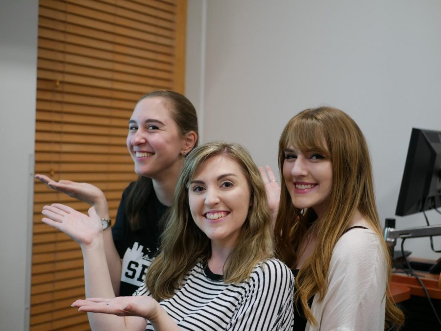 Jenn Brna (left), a senior psychology major, Emily Ujevich (middle), a junior computer information systems major, and Chanda Richardson (right), a creative writing major all help in the growth and leadership of the K-Pop Association. 