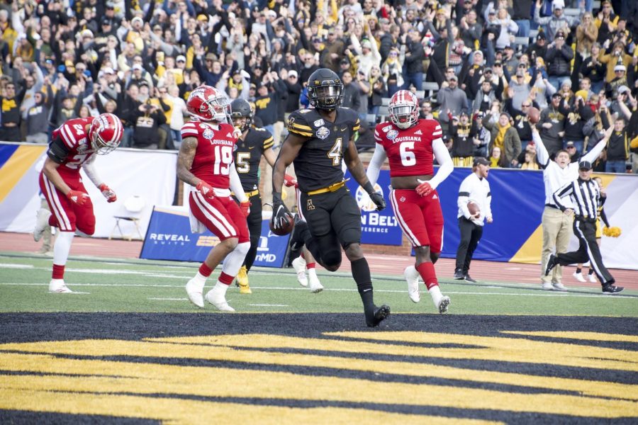 App State came away victorious in the 2019 Sun Belt Championship game against the University of Louisiana 45-38. This is the Mountaineers fourth consecutive Sun Belt championship. Junior running back Darryton Evans has three total touchdowns and junior quarterback Zac Thomas threw for 149 yards and two touchdowns.