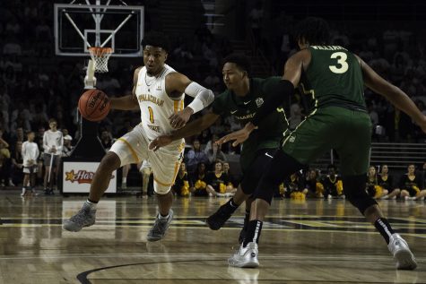 App State junior guard and leading scorer Justin Forrest drives during the Mountaineers' 64-55 win over Charlotte on Nov. 21.