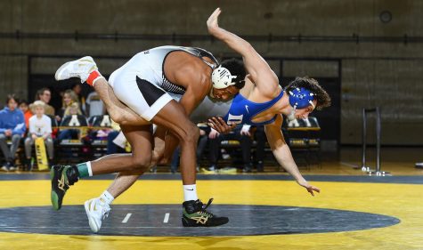 Sophomore Jonathan Millner slams an opponent during App State's 45-0 win over Duke on Jan. 23.