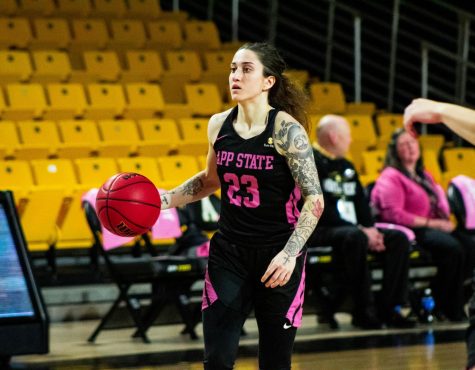 Redshirt senior guard Ashley Polacek leads the Mountaineers in assists and is second in scoring this season.