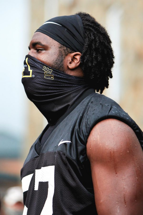 App State senior defensive end and captain Elijah Diarrassouba is a leader on and off the field. He helped organize and took the lead on speaking at the protest against racial injustice the team led thru Boone Aug. 28.