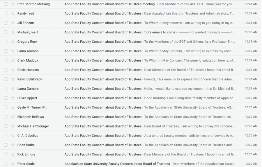 Faculty Senate members flood inboxes of board of trustees, administration for lack of communication