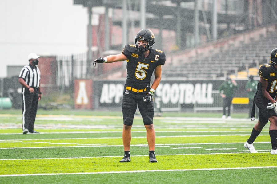 Senior wide receiver Thomas Hennigan has started every game for the Mountaineers since he stepped foot on campus. Hennigan was voted one of six App State captains in 2020 by his teammates.