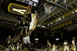 App State junior guard Adrian Delph goes up for a dunk in last years 83-56 win against Ferrum Nov. 7. Delph and the Mountaineers open the season at South Carolina State Nov. 25 at a time TBA.