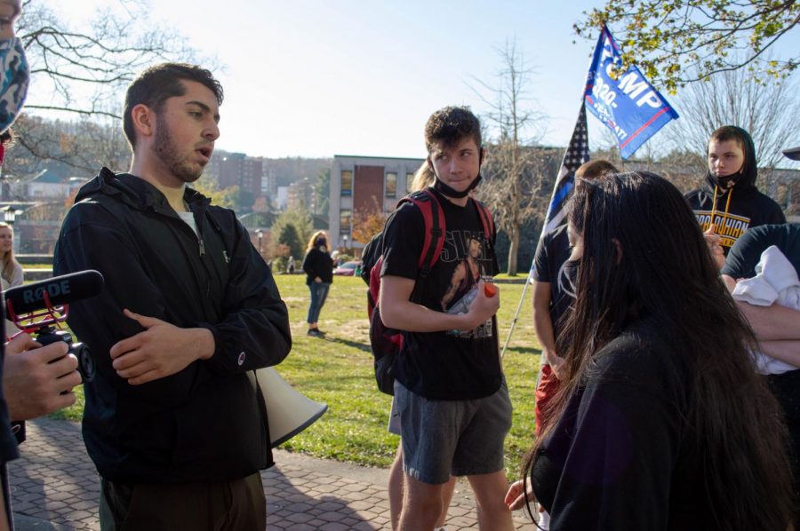 Liam Rafizadeh, a Today is America member, came and debated with App State students Friday afternoon on the Sanford Mall during a post-election solidarity event.