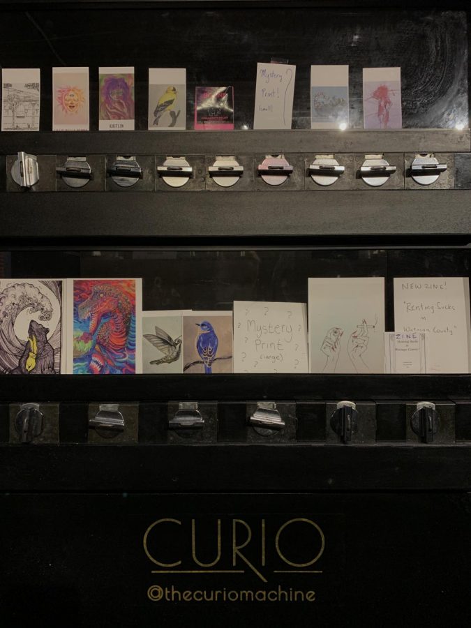 App State graduates Ben Loomis and Bunny Eaton are making art more accessible through alternative vending machines located in Black Cat Burrito, Espresso News, Holistic Health Solutions, and The Tapp Room. Local artists are able to utilize the Curio Machine as a way to sell and get more exposure for their artwork. 