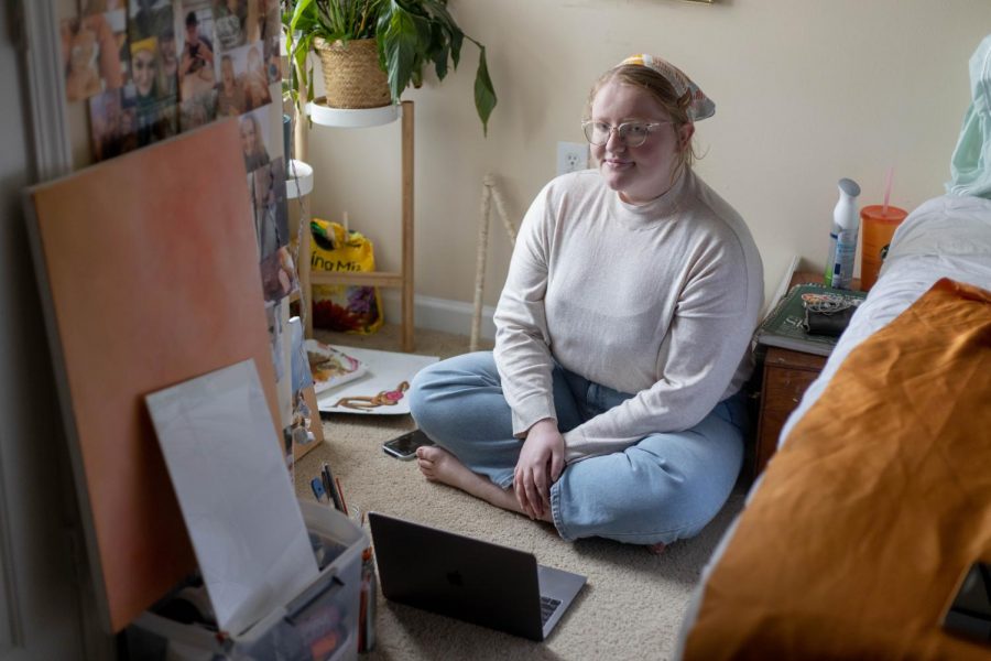 Martha McGougan, a junior Studio Art major, has gotten used to creating in their own space, but its not ideal. She and her friends came up with a word to express their experience: surthriving.
