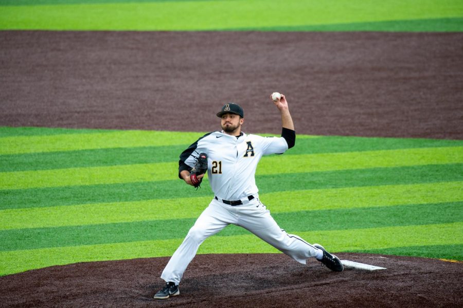App State junior lefty Tyler Tuthill picked up his first win of the season in the Mountaineers' home opening 6-2 win over NC A&T Saturday in Boone. Tuthill allowed two runs off three hits over seven innings while striking out three in the victory.