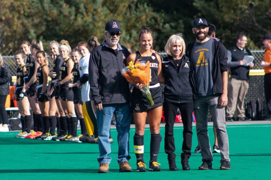 Senior midfielder Anna Smarrelli is recognized for her four-year career on senior day in Boone. Smarrelli has started 56 of 70 games she has played in for the Mountaineers, and scored six goals across her career. 