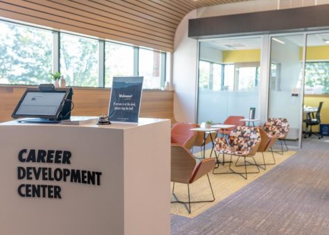 The new Career Development Center in Plemmons Student Union can be found on the second floor near the Greek Life and SGA offices. Previously located in John E. Thomas Hall on Rivers Street, the center decided to create a new space so they could have “a more accessible space on campus,” Parker said. “We want people to know where we are.” 