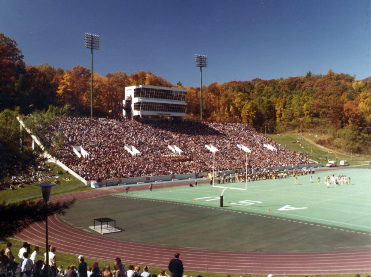 Kidd Brewer Stadium, formerly Conrad Stadium, during an App State football game in the 1980s. 