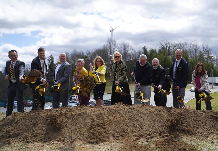 Chancellor Sheri Everts and others break ground on the Conservatory for Biodiversity Education and Research March 25, 2022. The Conservatory will be the first building of the university’s Innovation District.