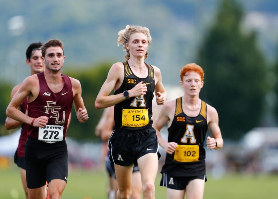 Freshman cross country runner Ethan Lipham takes off in the Covered Bridge Open Sept. 2, 2022. 