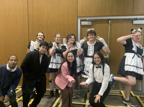 The Japanese Culture Club Executive Board for Fall 2022 dressed in maid attire for the maid cafe.

