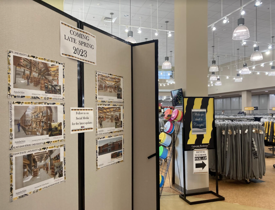 Plans for the renovated bookstore in front of the apparel section on the second floor. 