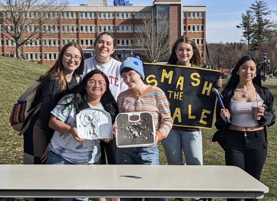 Pictured (from left to right): Larisa Eichler (Co-president of Active Minds), Abby Clark (Vice President of Active Minds), Erin Whitaker, Karae Shuler, Natalie Henn and Erika Hernandez. Not Pictured: Zoe Rudd (Coordinator for Body Positive at App State).
