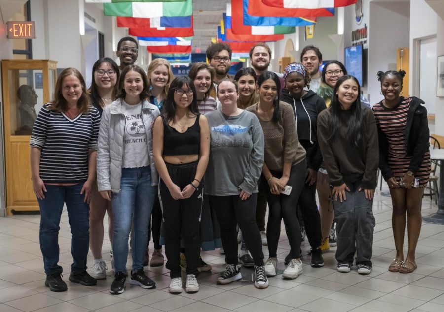  INTAPP members, executives and staff pose for a picture in Plemmons Student Union after their weekly meeting on Feb. 16, 2023.
