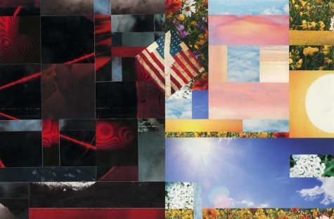 Dick’s daughter created the graphic for the libretto. The image was created to represent the juxtaposition of beauty next to darkness, separated by a split U.S. flag that represents polarization across the nation.