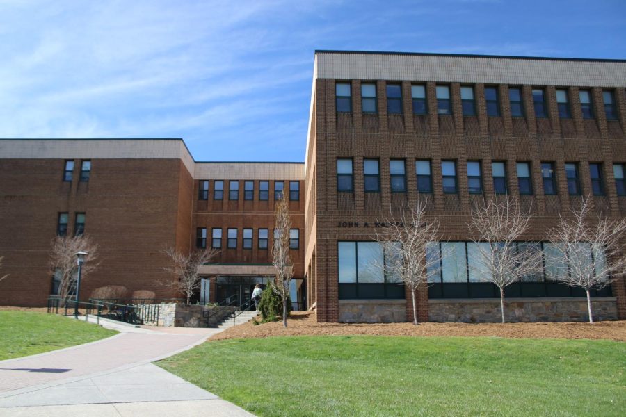 Walker Hall, located on the west side of campus, is home to the Department of Communication.