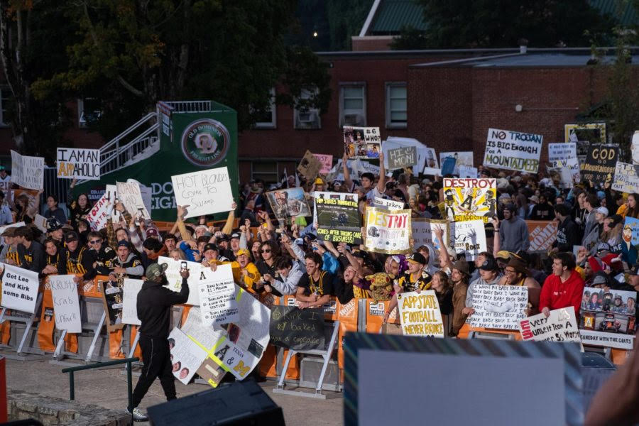 Hundreds of App State fans fill the pit for ESPN’s College GameDay Sept. 17, 2022.