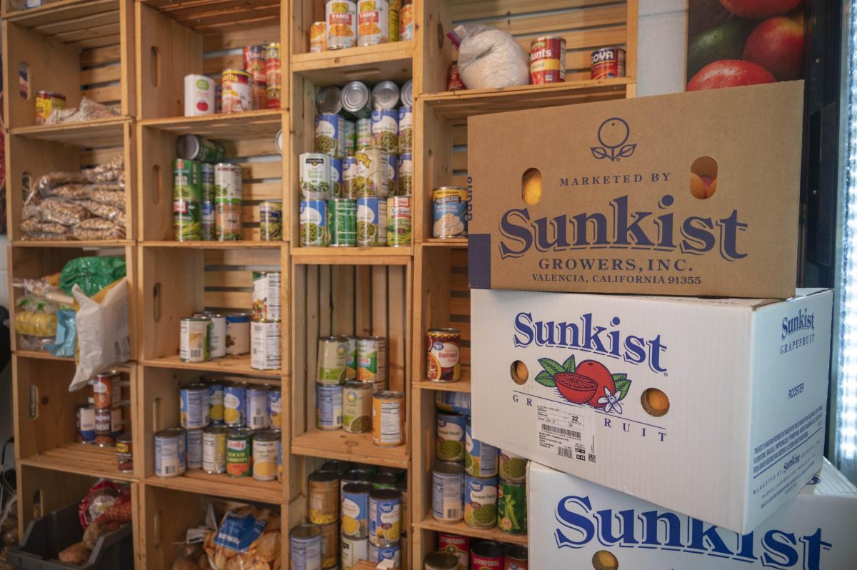 On Oct. 28, 2023 a tower of Sunkist oranges overlaps a full pantry ready to be served. 
