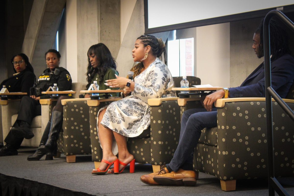 Kwani Taylor, a graduate assistant in the Office of Diversity and Inclusion, spoke on the panel about her experience in her field of business. 