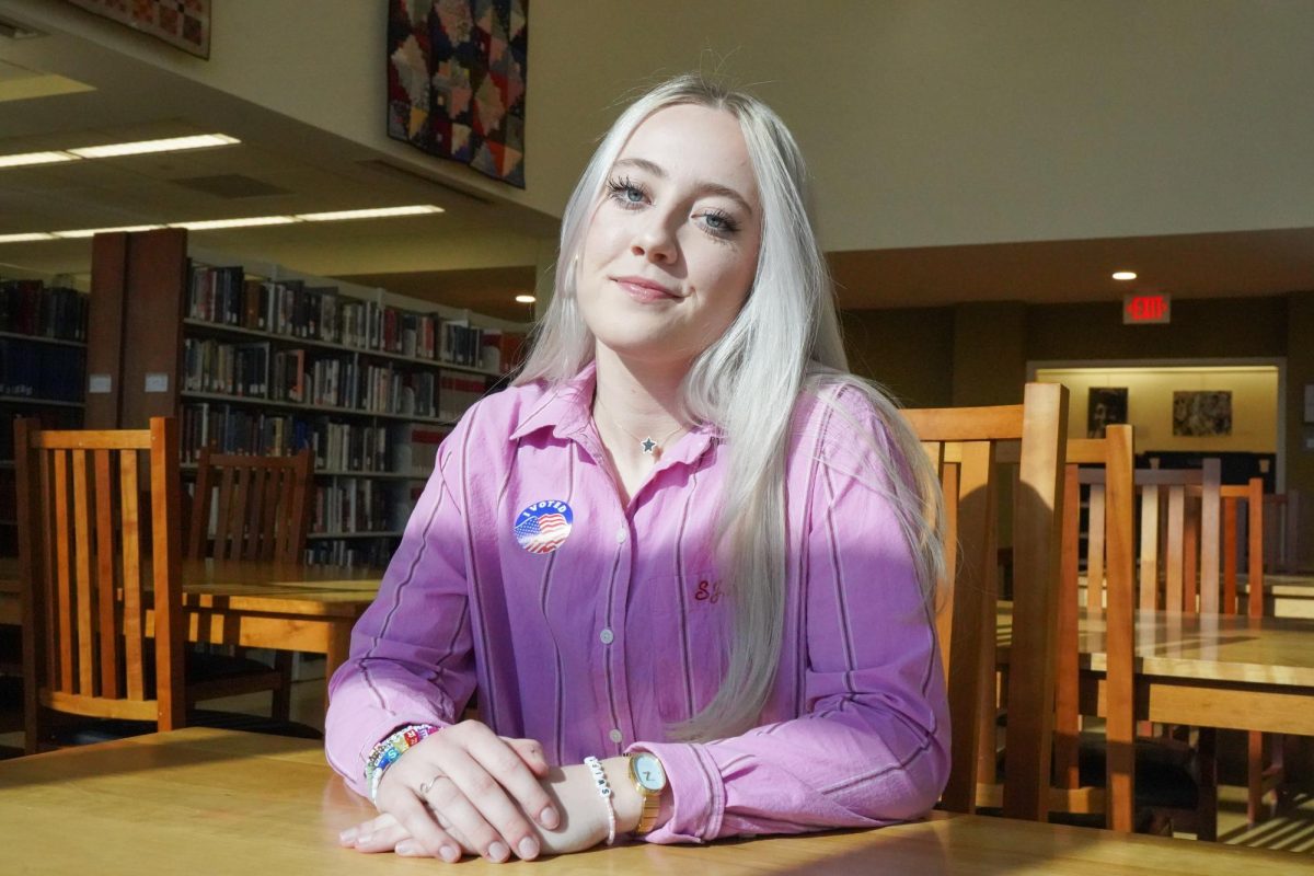 Senior Sophie Mead sits inside Belk Library’s Special Collections Research Center Feb. 21. Mead is a passionate voter who sued the North Carolina General Assembly after her vote was challenged. 