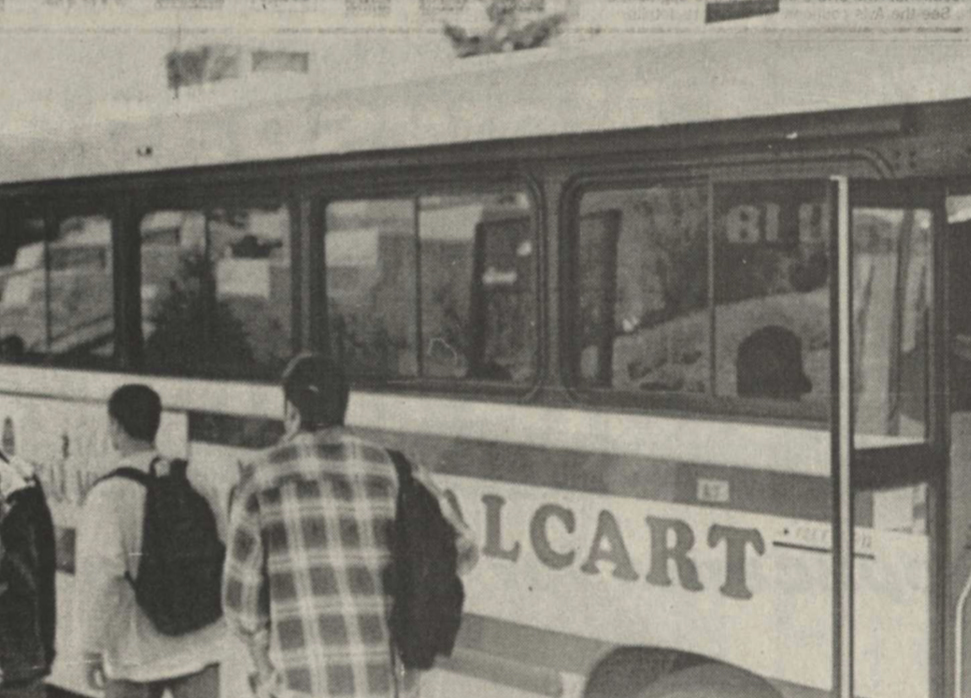 AppalCART offers convenient services for students. Photo and caption originally published in The Appalachian, March 3, 1996.