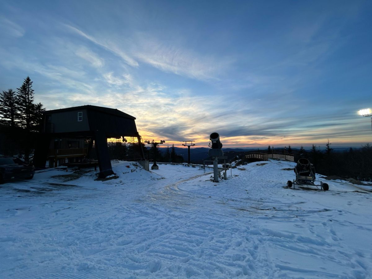 The sunset view at the top of Beech Mountain Ski Resort next to the Sky Bar on March 6. The elevation at Beech Mountain sits at a whopping 5,506 feet.