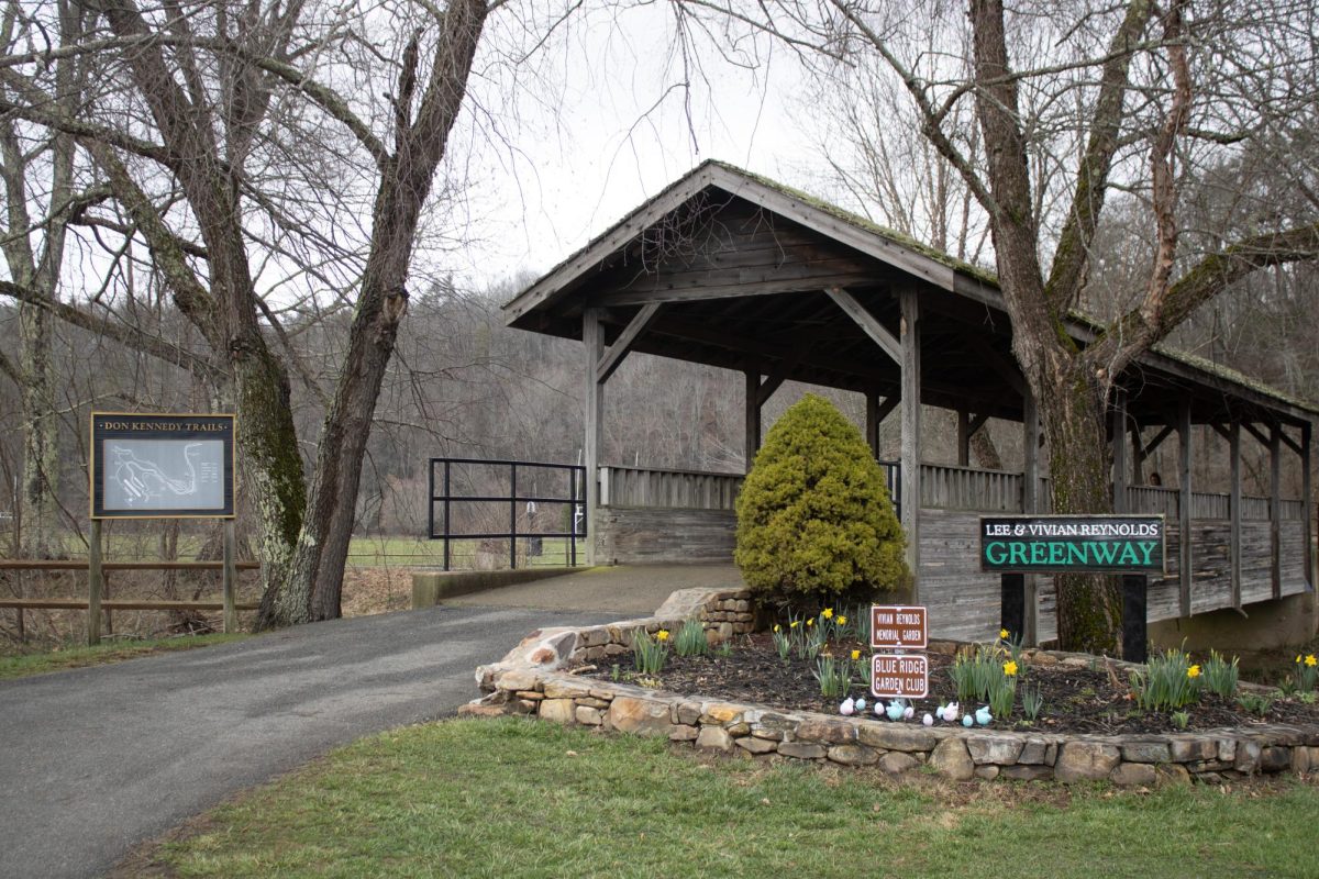 One of the three bridges on the four-mile trail known as the Greenway located right next to the Watauga Recreation Center on March 9. This bridge connects the trail across the river at the Greenway.