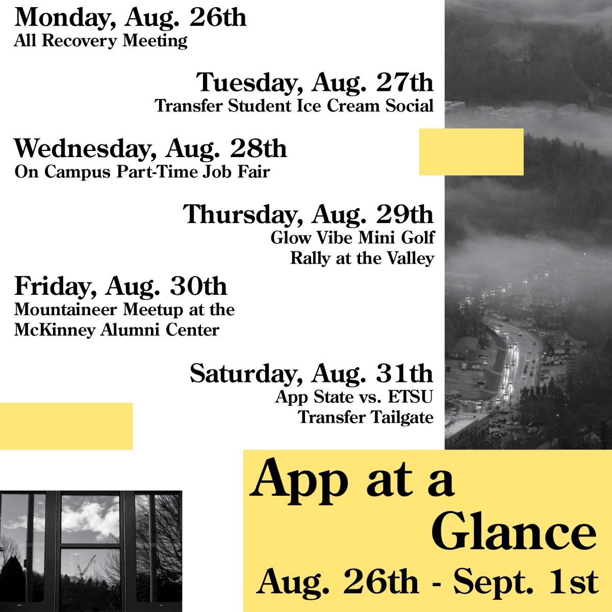 App at a glance: Aug. 26 - Sept. 1