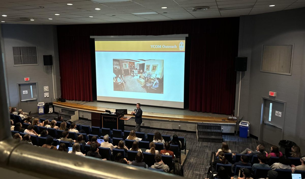 Matthew Cannon shares information about osteopathic medicine in the I.G. Greer Auditorium on Sept. 9. Osteopathic medicine is a practice that focuses on the patient as a whole. 