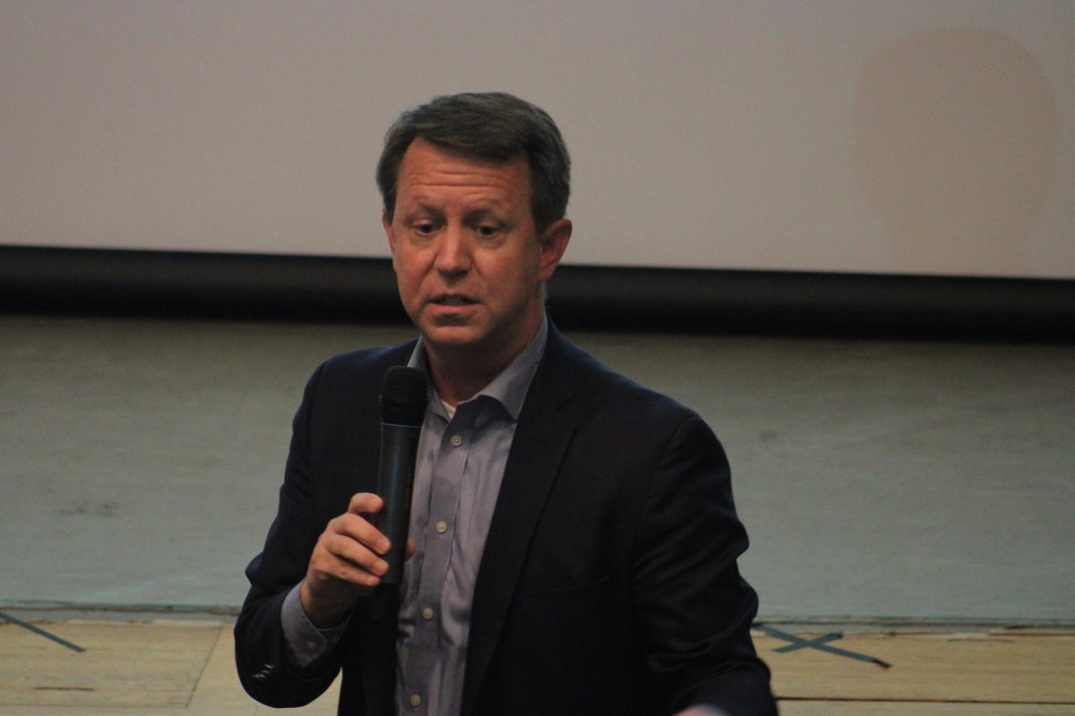 Matthew Cannon talks about Edward Via College of Osteopathic Medicine to App State students in the I.G. Greer Auditorium on Sept. 9. 