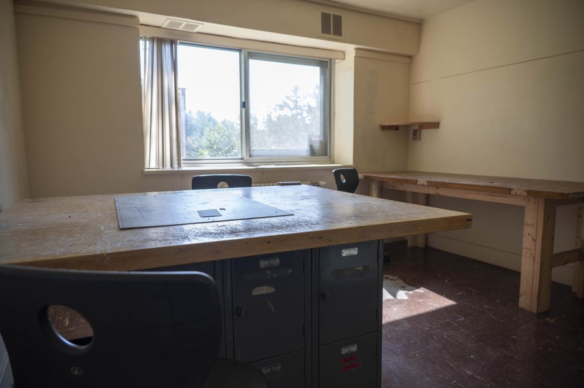 One of the empty rooms in East Hall now being used as a classroom for art students on Aug. 29.