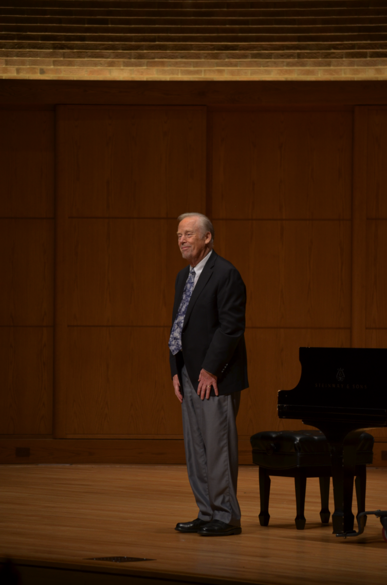 Robert Hamilton receives a standing ovation after his guest recital performance at the Hayes School of Music in the Rosen Concert Hall on Sept. 10