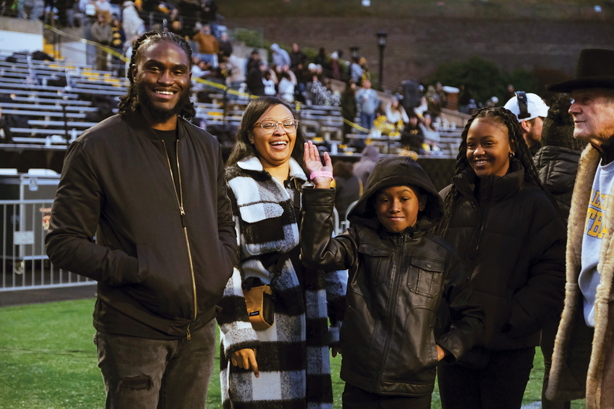 Armanti Edwards and family pose for a photo at the App State vs. Georgia Southern game on Nov. 23, 2023.