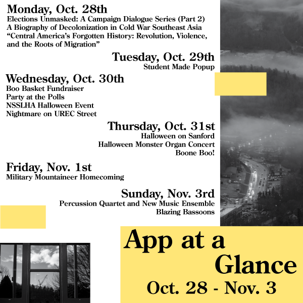 App at a glance: Oct. 28 – Nov. 3