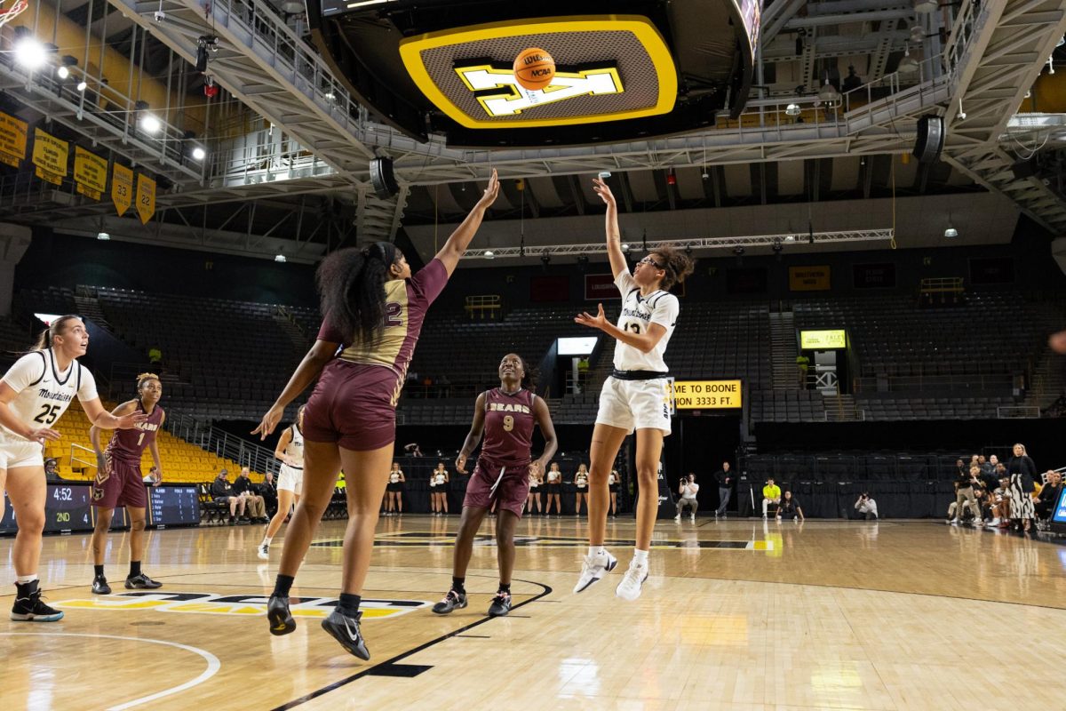 Senior guard Zada Porter shoots for 3 points against Clinton College on Nov. 20 at Holmes Convocation Center. Porter was ranked fourth on the team for assists with 38 for the 2023-24 season.