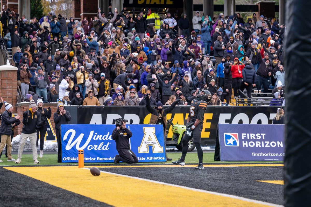 Wide receiver Makai Jackson celebrates after running in his fifth touchdown of the season on Nov. 23.