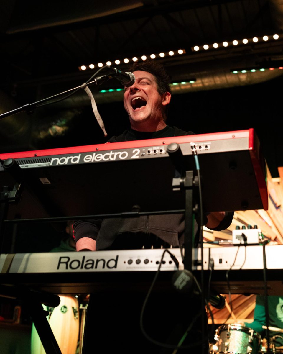 Rastacoustic singer and keyboard player Peter Brown performs for the Boone Saloon crowd on Feb. 10.