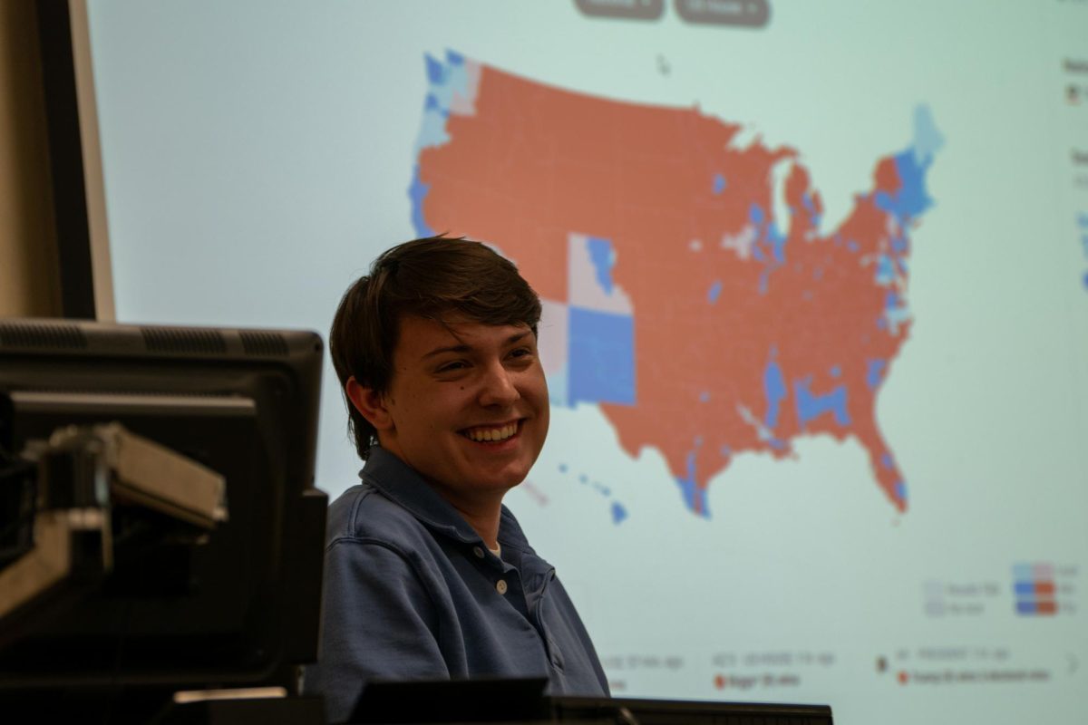 App State College Republicans President Jacob Epperson speaks at the group’s Nov. 6 meeting,  opening up the meeting with remarks about election results from the previous night.