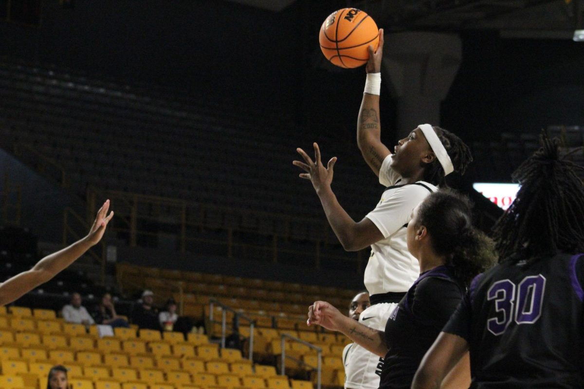 Senior guard Asjah Inniss goes for a lay up during the App State vs. Columbia College game on Nov. 6.  