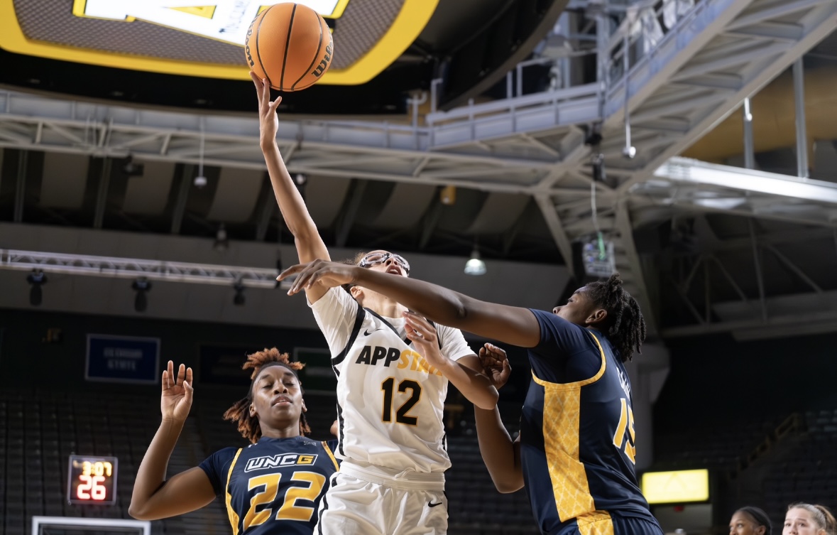 Guard Zada Porter takes a shot during the App State vs. UNCG game on Nov. 6, 2023. 